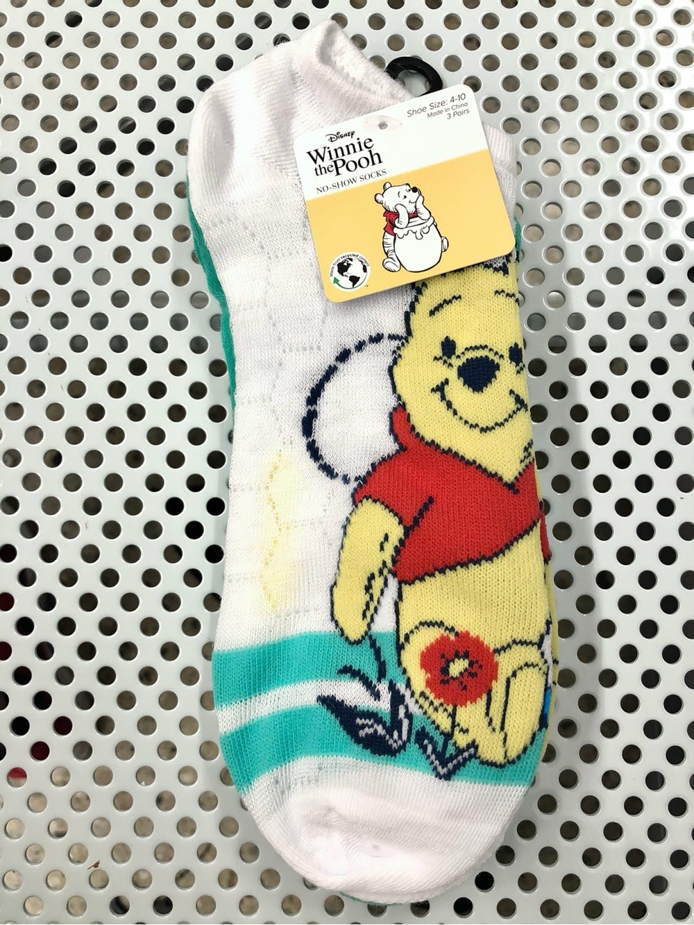 🌶️$5🌶️ NEW DISNEY Winnie the Pooh No-Show Socks 3-Pack Shoe Size 4-10 Women's